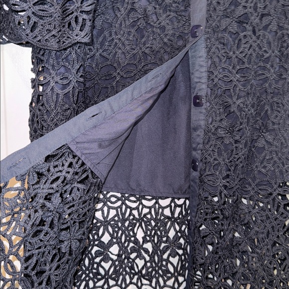 Solitaire Navy Blue Embroidered Lace Maxi Skirt & Top Set Size Medium NWT - Picture 14 of 14
